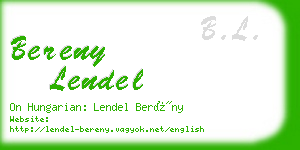 bereny lendel business card